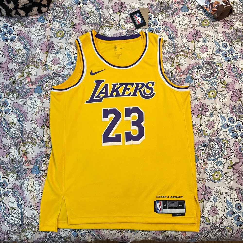 Nike Lakers #23 Yellow/Purple Basketball Jersey